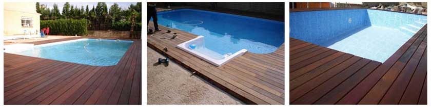 Acabados de madera para piscinas